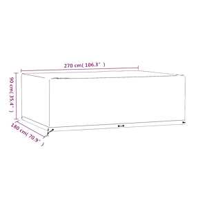 Plachta na zahradní nábytek s 12 očky 270x180x90 cm obdélníková - obrázek 9