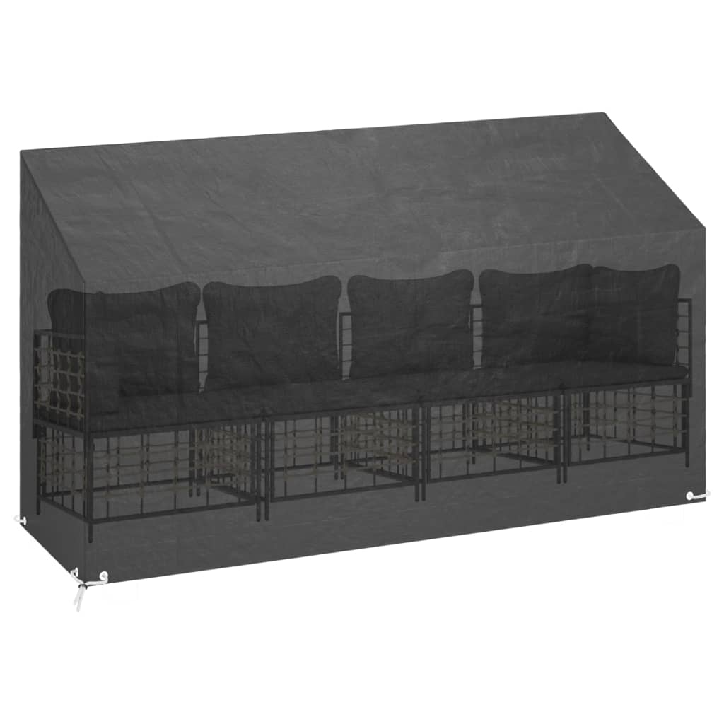 vidaXL polietilén kerti pad huzat 12 fűzőlyukkal 210x70x70/88 cm