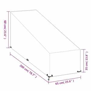 Plachta na zahradní lehátko s 12 očky 200 x 65 x 35/60 cm PE - obrázek 9