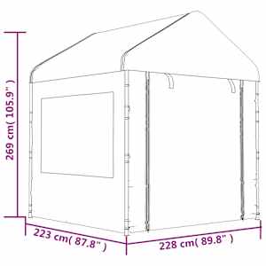 Altán se střechou bílý 4,46 x 2,28 x 2,69 m polyethylen - obrázek 8