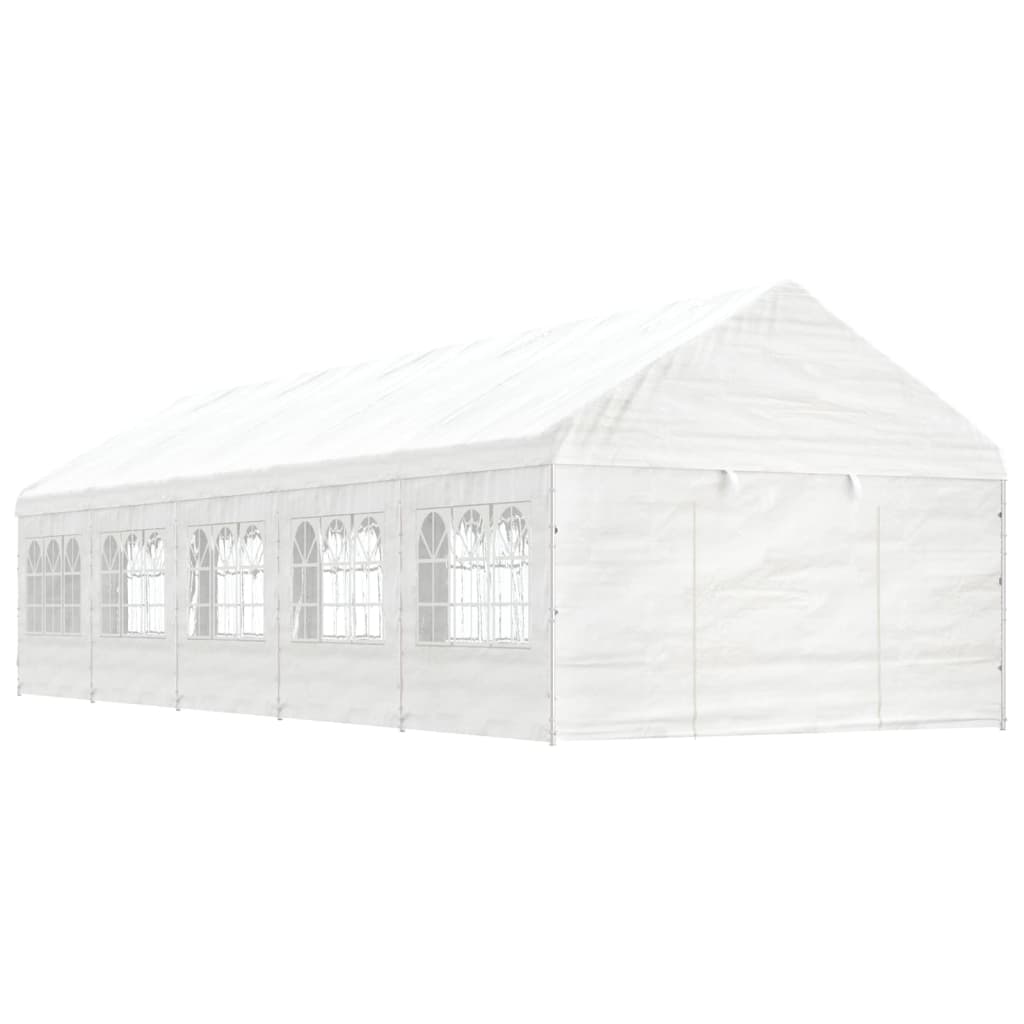 Bilde av Vidaxl Paviljong Med Tak Hvit 11,15x4,08x3,22 M Polyetylen