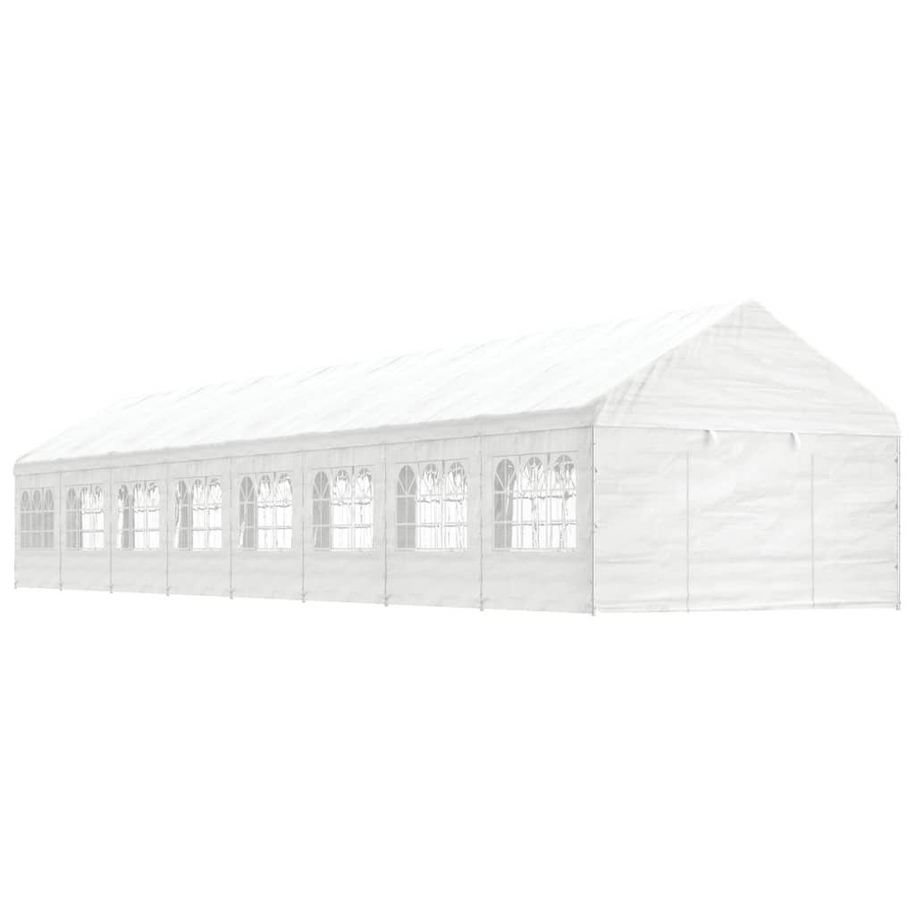Pavillon mit Dach Weiß 17,84×4,08×3,22 m Polyethylen kaufen