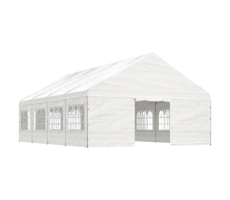 vidaXL Pavillon mit Dach Wei&szlig; 8,92x5,88x3,75 m Polyethylen