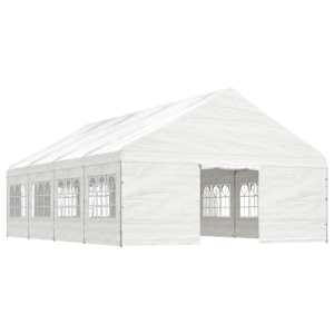 vidaXL Pavillon mit Dach Wei&szlig; 8,92x5,88x3,75 m Polyethylen