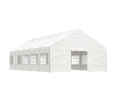vidaXL nojume ar jumtu, balta, 11,15x5,88x3,75 m, polietilēns