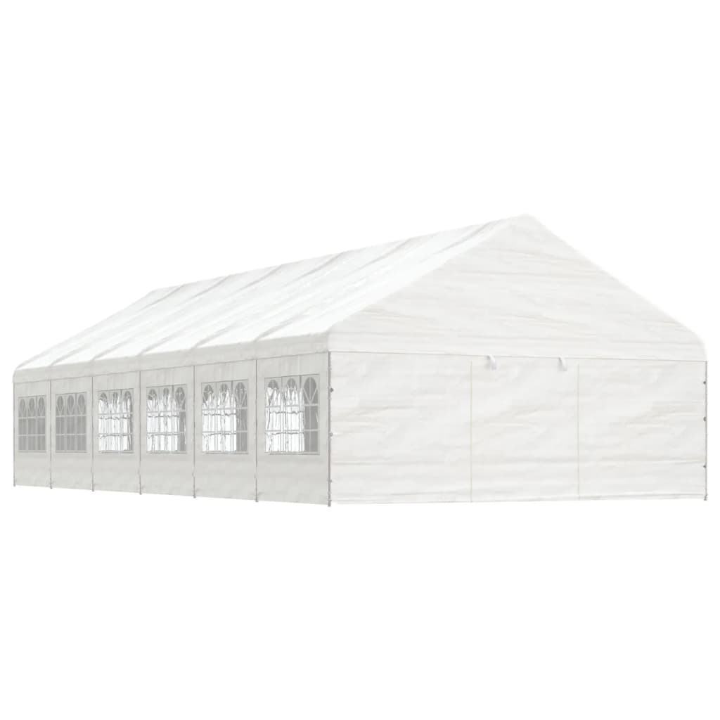 Pavillon mit Dach Weiß 13,38×5,88×3,75 m Polyethylen kaufen