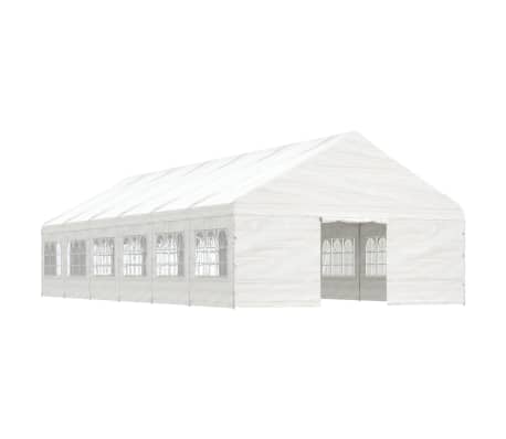 vidaXL Paviljon s streho bel 13,38x5,88x3,75 m polietilen