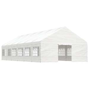 vidaXL Paviljon s streho bel 13,38x5,88x3,75 m polietilen