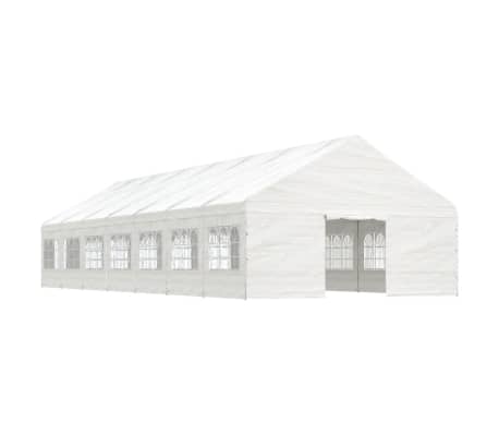 vidaXL nojume ar jumtu, balta, 15,61x5,88x3,75 m, polietilēns