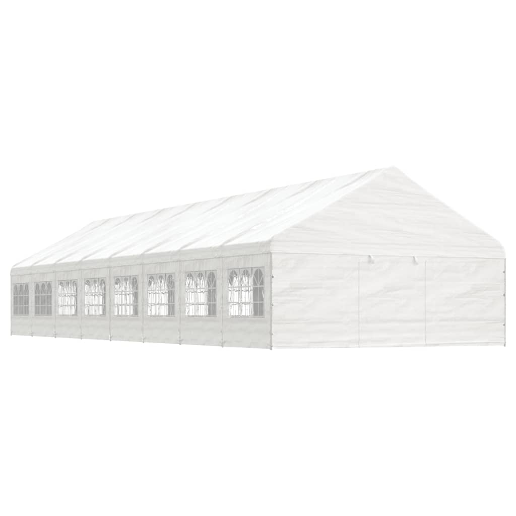 vidaXL pavillon med tag 17,84x5,88x3,75 m polyethylen hvid