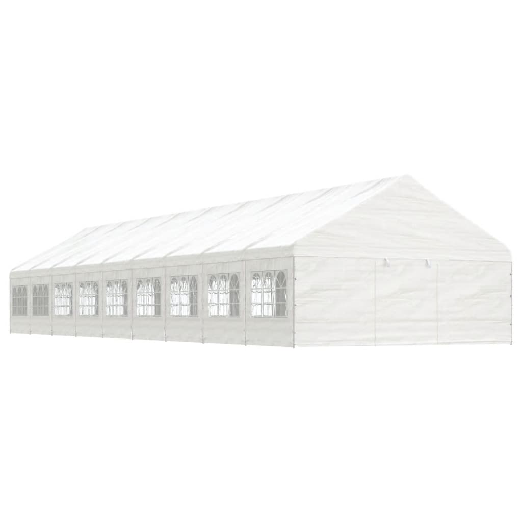 vidaXL Pavillon mit Dach Weiß 20,07x5,88x3,75 m Polyethylen