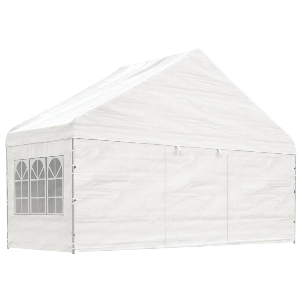 Thumbnail - vidaXL Pavillon mit Dach Weiß 20,07x5,88x3,75 m Polyethylen