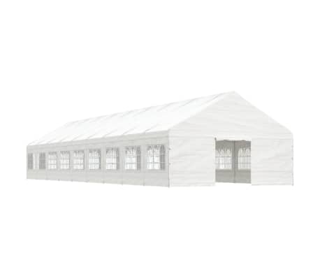 vidaXL Pavillon mit Dach Wei&szlig; 20,07x5,88x3,75 m Polyethylen