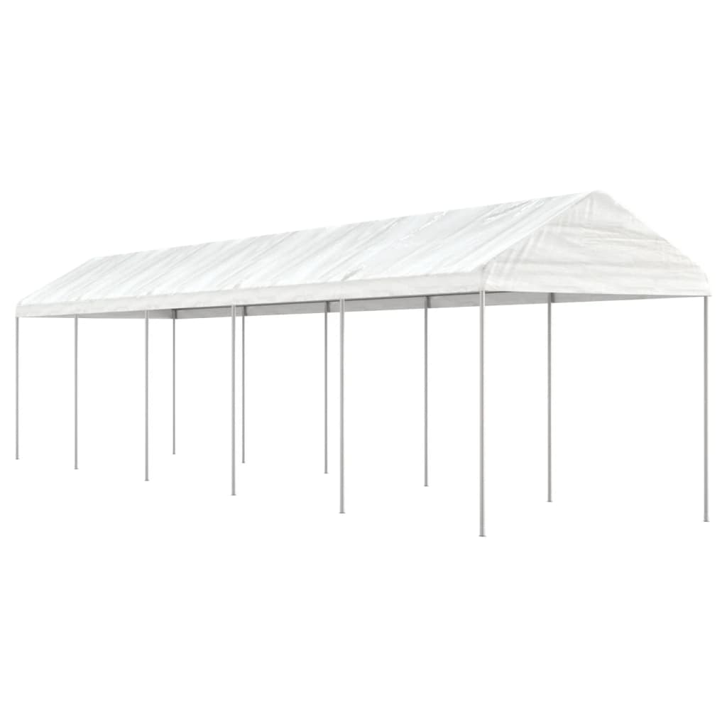 Pavillon mit Dach Weiß 11,15×2,28×2,69 m Polyethylen