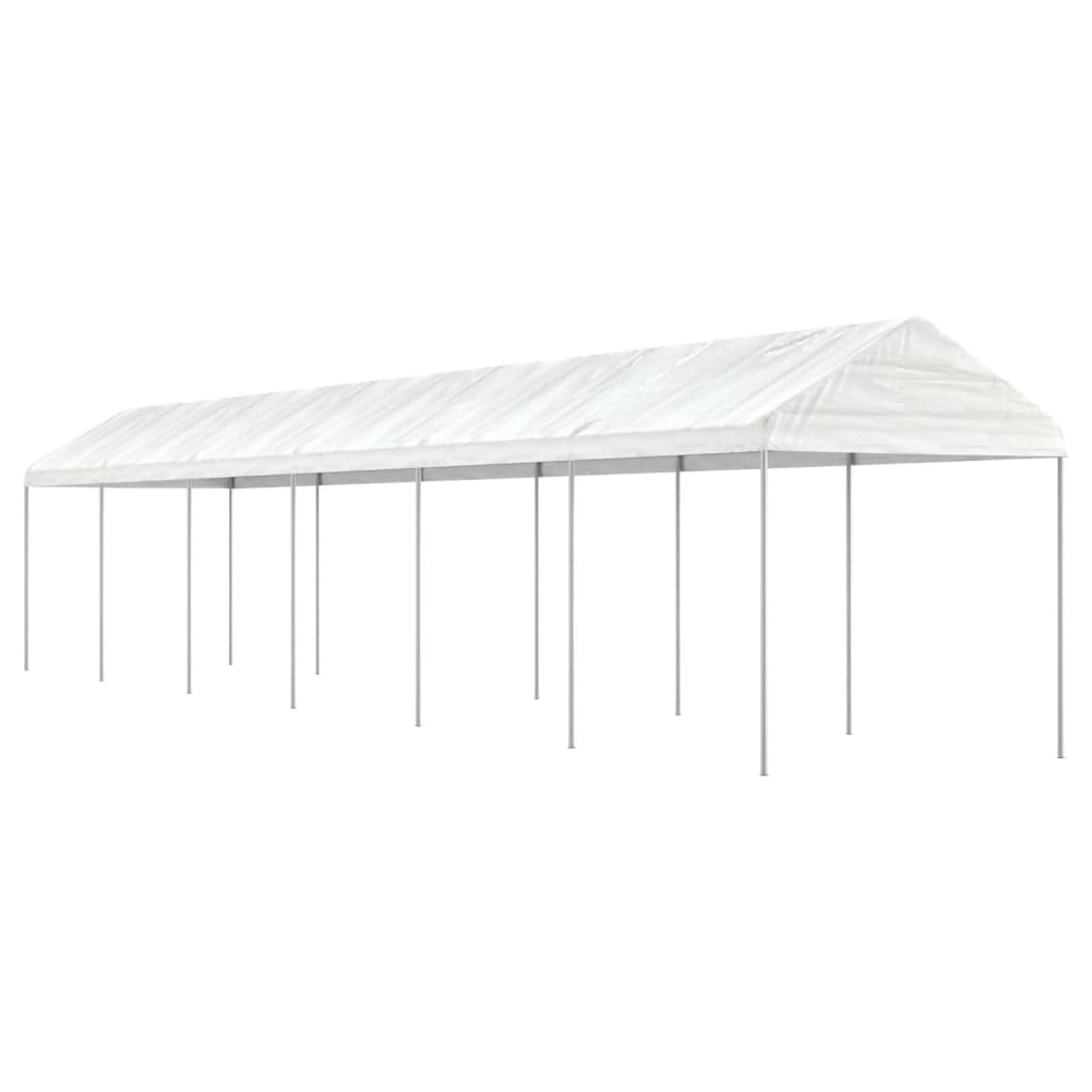 vidaXL Pavillon mit Dach Weiß 13,38x2,28x2,69 m Polyethylen