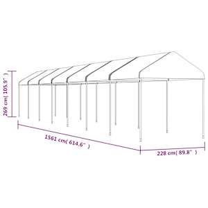 Altán se střechou bílý 15,61 x 2,28 x 2,69 m polyethylen - obrázek 5