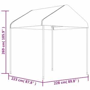 Altán se střechou bílý 15,61 x 2,28 x 2,69 m polyethylen - obrázek 6