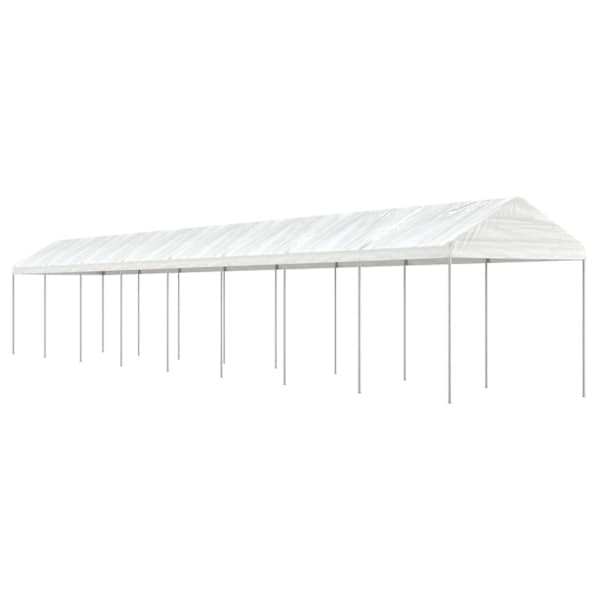 vidaXL katusega varjualune, valge, 17,84 x 2,28 x 2,69 m, pol&uuml;et&uuml;leen