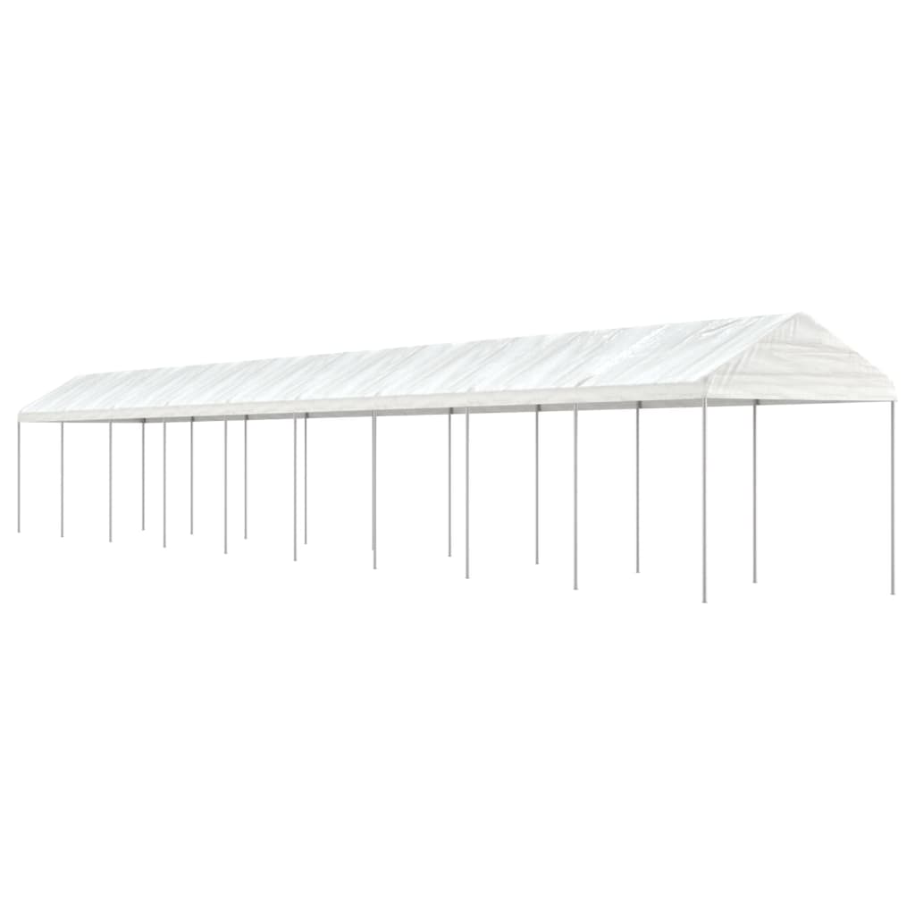 Pavillon mit Dach Weiß 20,07×2,28×2,69 m Polyethylen