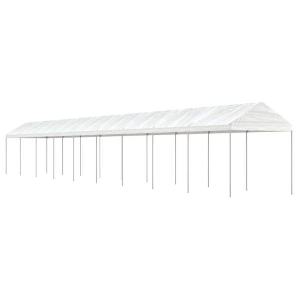 vidaXL katusega varjualune, valge, 20,07 x 2,28 x 2,69 m, pol&uuml;et&uuml;leen