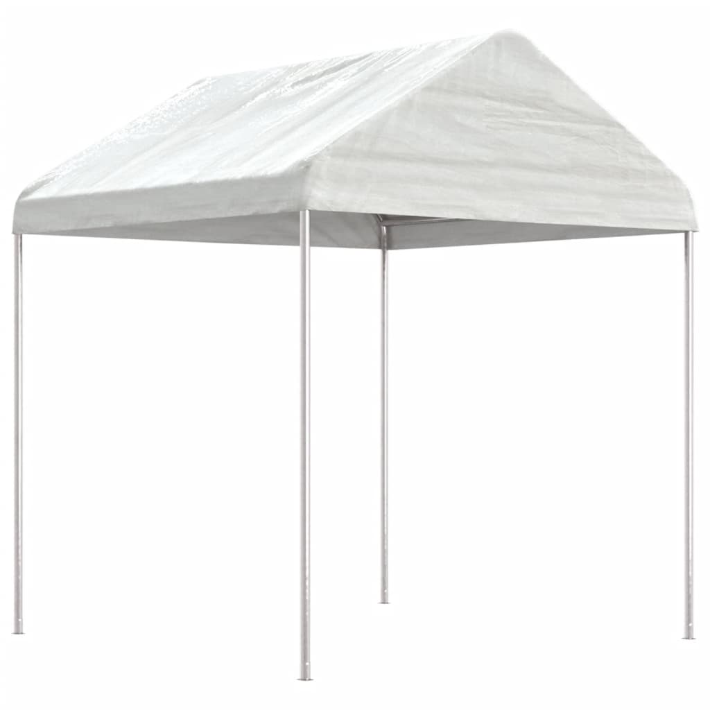 vidaXL Prieel met dak 20,07x2,28x2,69 m polyetheen wit afbeelding