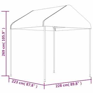 Altán se střechou bílý 20,07 x 2,28 x 2,69 m polyethylen - obrázek 6