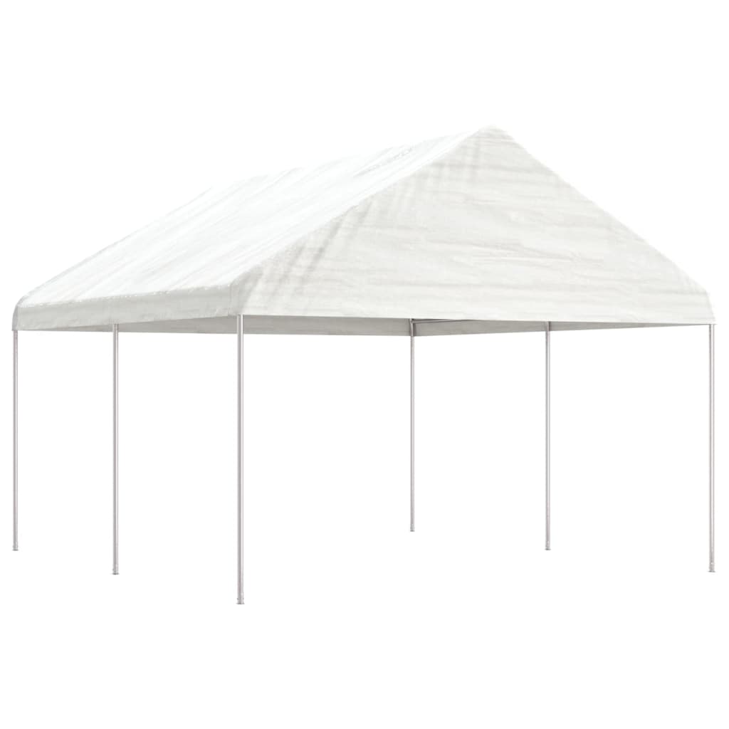 vidaXL Pavillon mit Dach Weiß 4,46x4,08x3,22 m Polyethylen