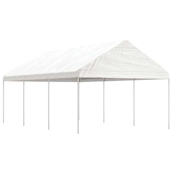 vidaXL katusega varjualune, valge, 6,69 x 4,08 x 3,22 m, pol&uuml;et&uuml;leen