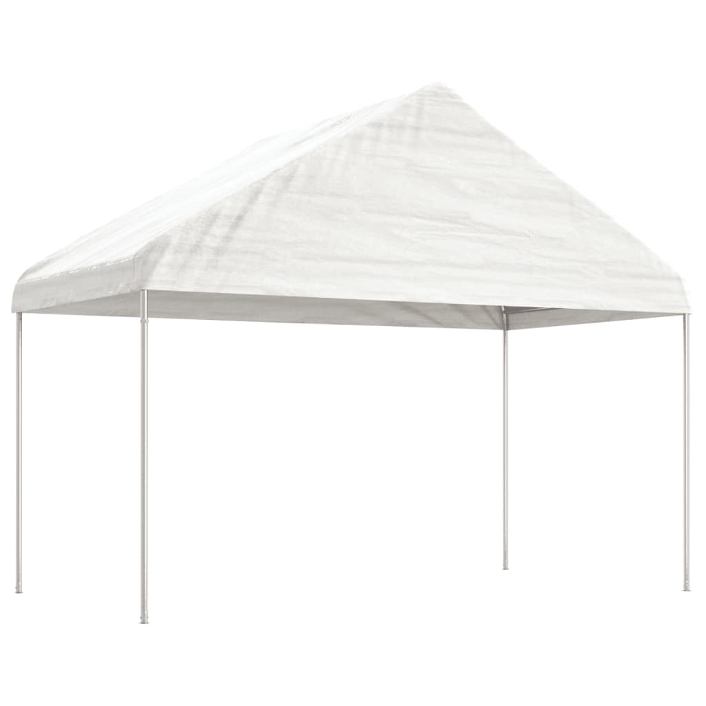 vidaXL fehér polietilén pavilon tetővel 6,69 x 4,08 x 3,22 m