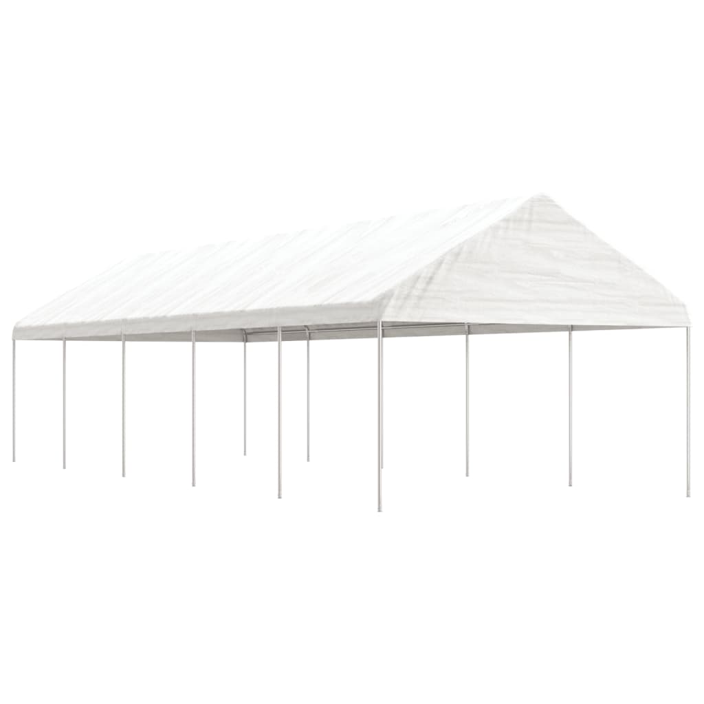 Pavillon mit Dach Weiß 11,15×4,08×3,22 m Polyethylen