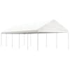 vidaXL katusega varjualune, valge, 11,15 x 4,08 x 3,22 m, pol&uuml;et&uuml;leen