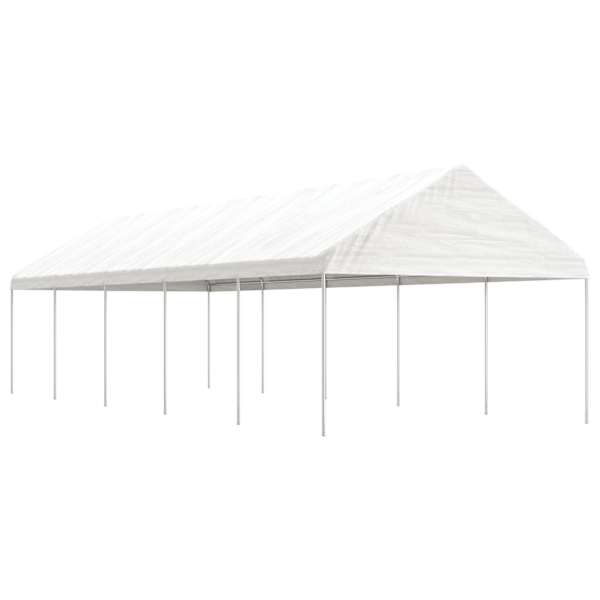vidaXL katusega varjualune, valge, 11,15 x 4,08 x 3,22 m, pol&uuml;et&uuml;leen