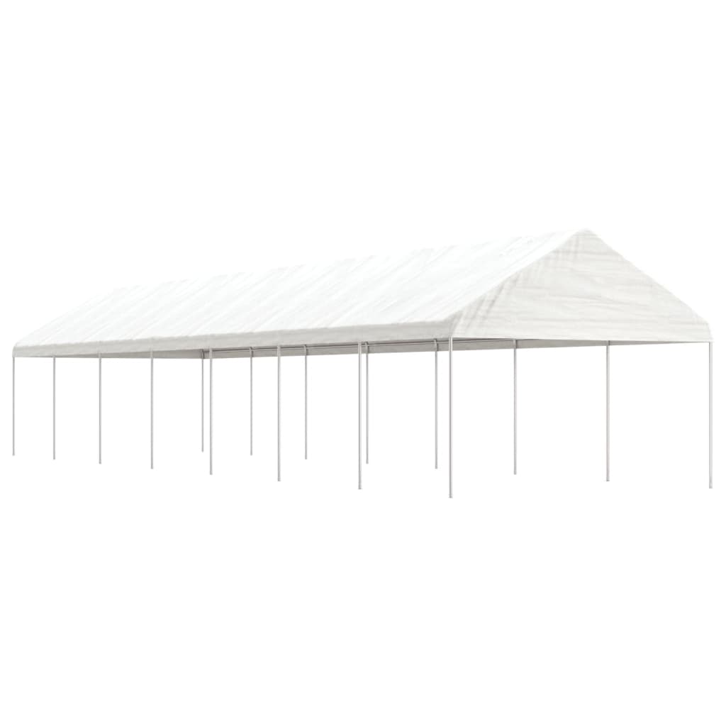 vidaXL pavillon med tag 15,61x4,08x3,22 m polyethylen hvid