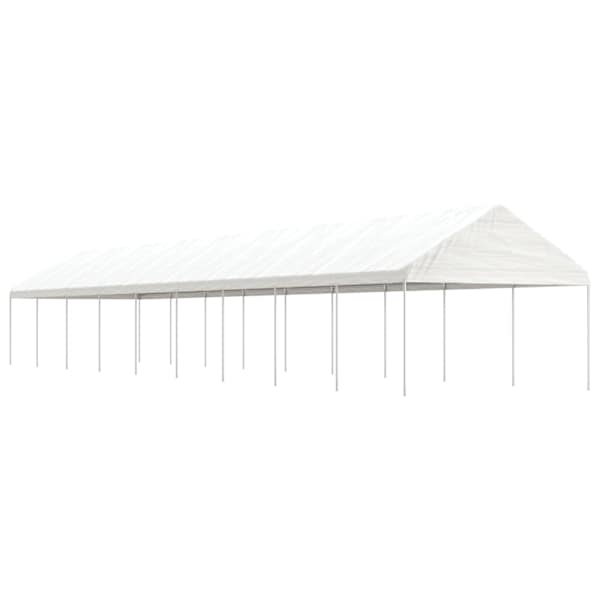 vidaXL katusega varjualune, valge, 20,07 x 4,08 x 3,22 m, pol&uuml;et&uuml;leen