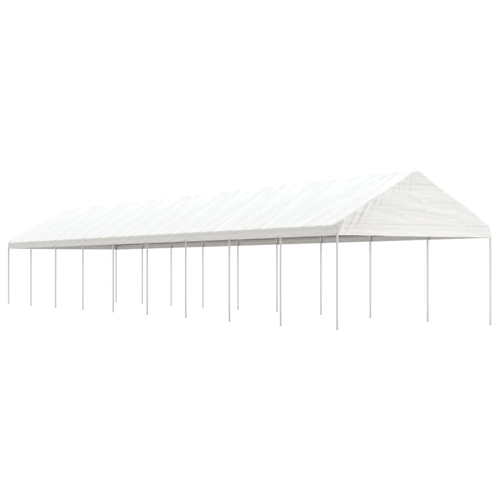 vidaXL pavillon med tag 20,07x4,08x3,22 m polyethylen hvid