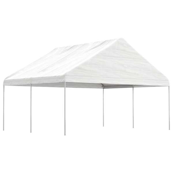 vidaXL katusega varjualune, valge, 4,46 x 5,88 x 3,75 m, pol&uuml;et&uuml;leen