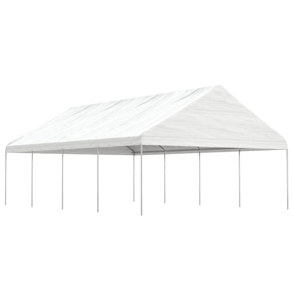 vidaXL Belvédère avec toit blanc 8,92x5,88x3,75 m polyéthylène