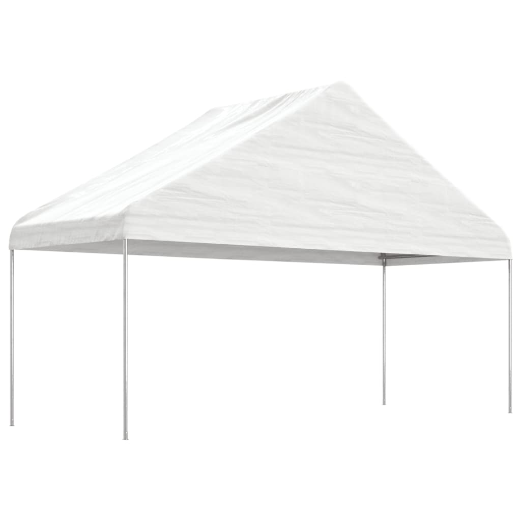 vidaXL Gazebo com telhado 8,92x5,88x3,75 m polietileno branco