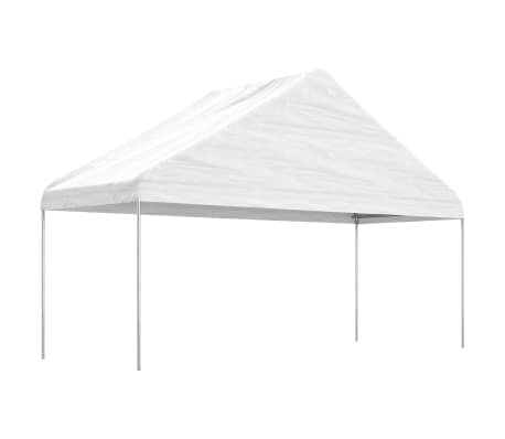 vidaXL Gazebo com telhado 8,92x5,88x3,75 m polietileno branco