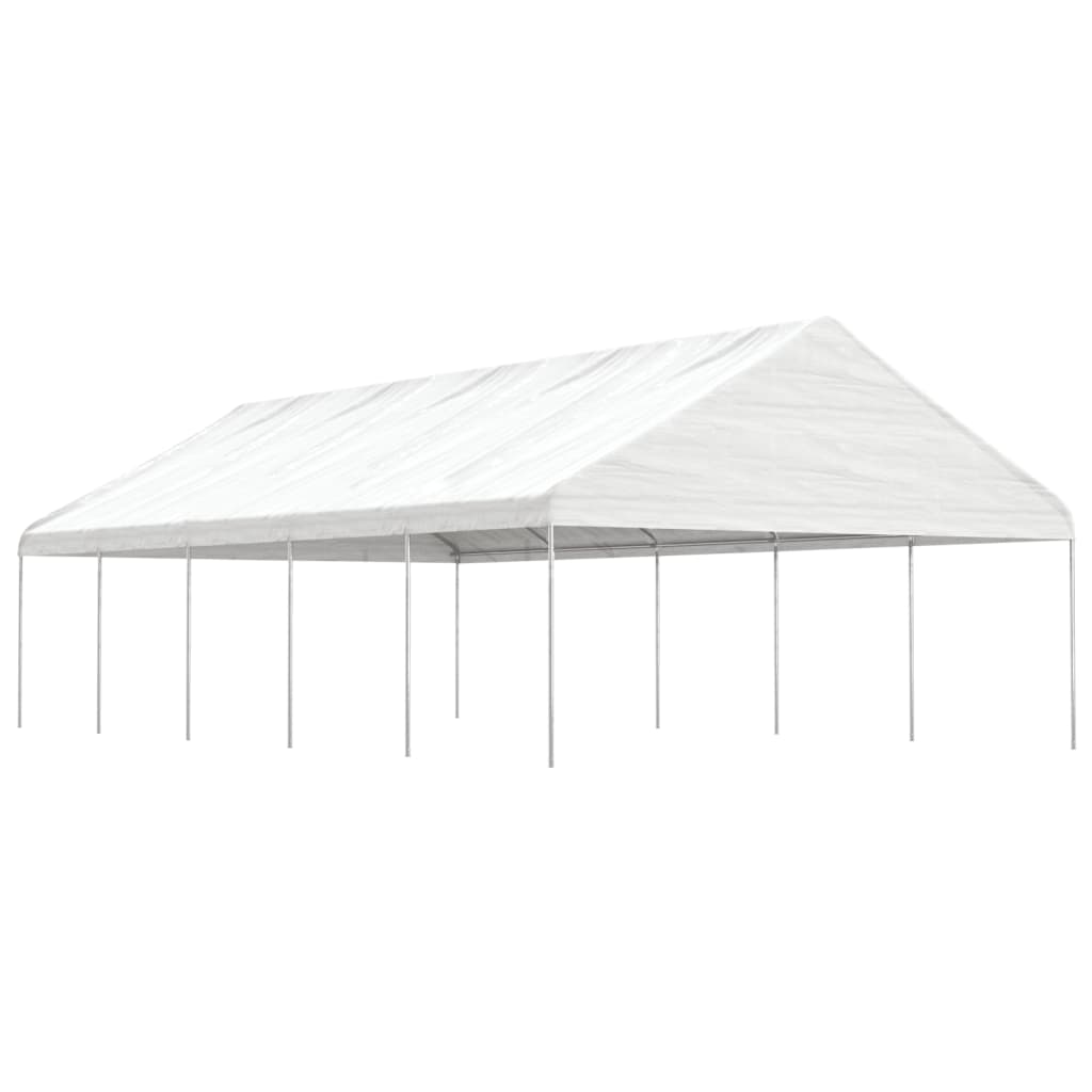 vidaXL Huvimaja katolla valkoinen 11,15×5,88×3,75 m polyeteeni