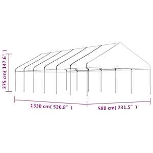 Altán se střechou bílý 13,38 x 5,88 x 3,75 m polyethylen - obrázek 5