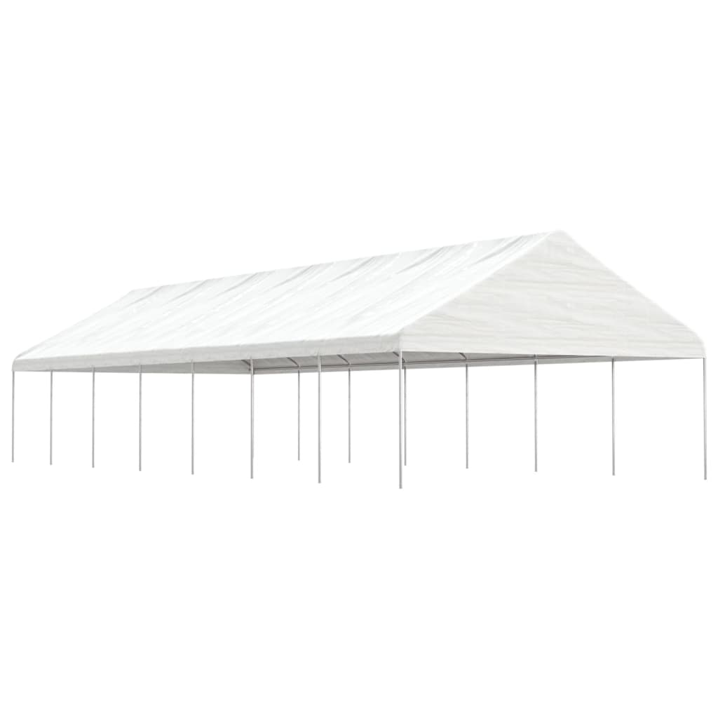 vidaXL pavillon med tag 15,61x5,88x3,75 m polyethylen hvid