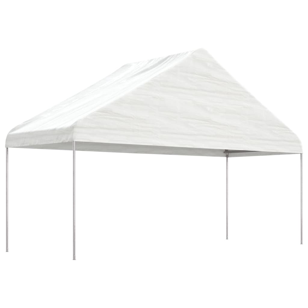 vidaXL Prieel met dak 15,61x5,88x3,75 m polyetheen wit afbeelding