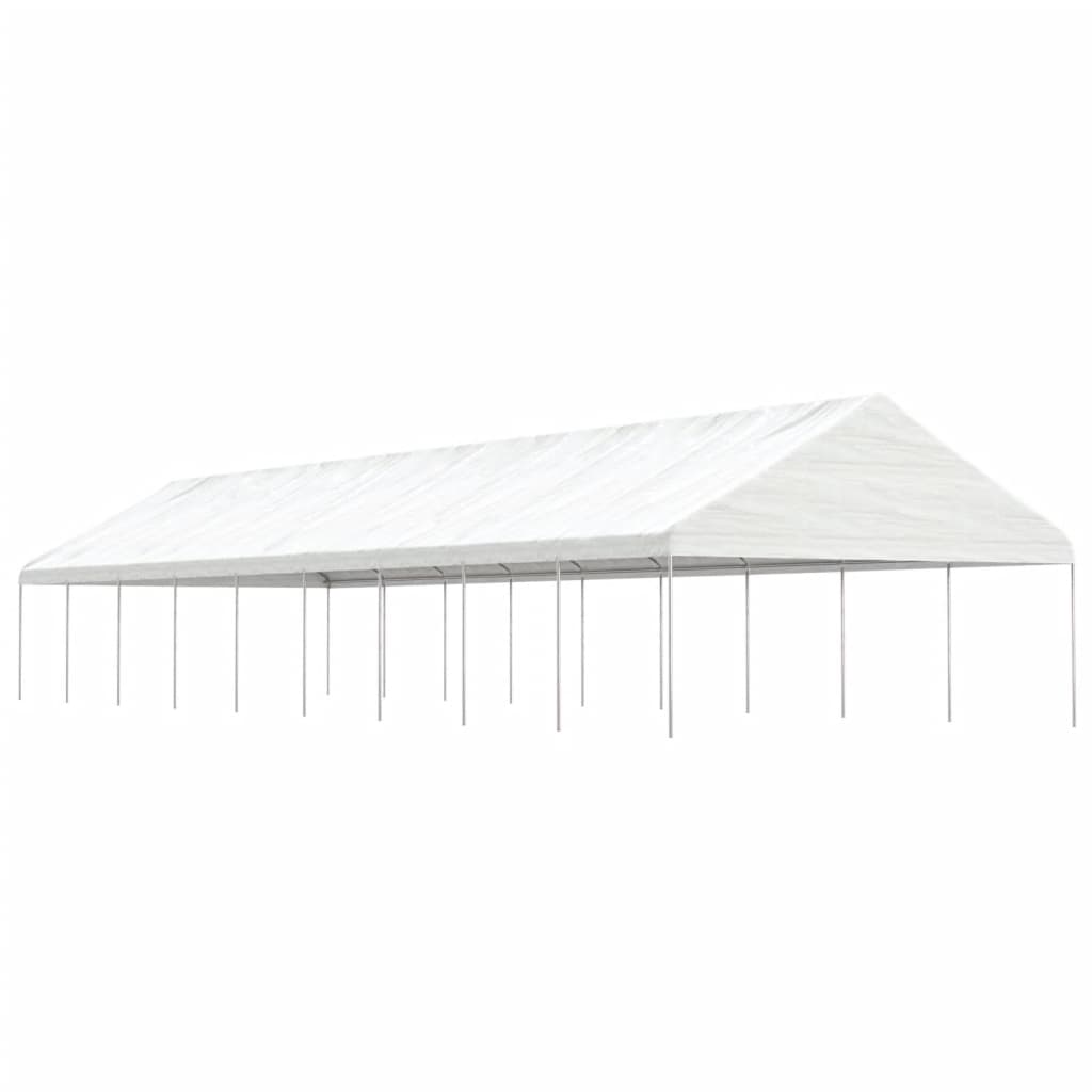 vidaXL pavillon med tag 20,07x5,88x3,75 m polyethylen hvid