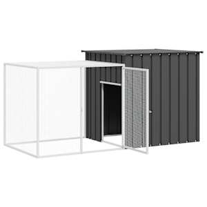 Klec pro králíky antracitová 200 x 91 x 100 cm pozinkovaná ocel - obrázek 4