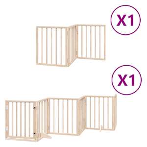 vidaXL kokkupandav koerav&auml;rav uksega, 9 paneeli, 450 cm, paplipuit