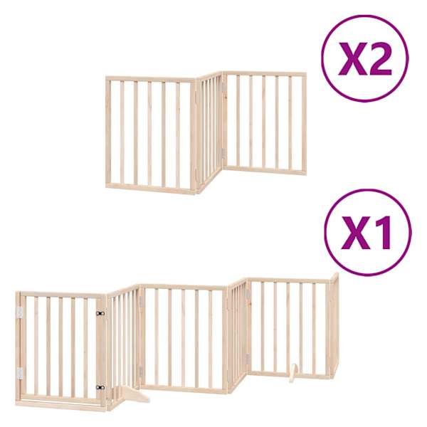 vidaXL kokkupandav koerav&auml;rav uksega, 12 paneeli, 600 cm, paplipuit