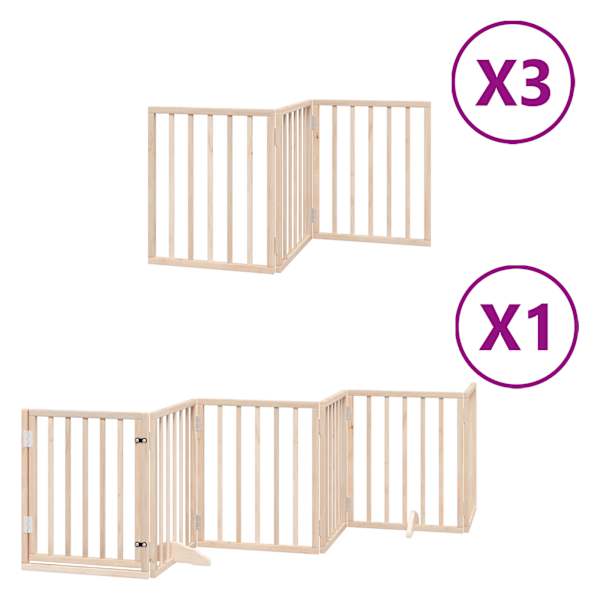 vidaXL kokkupandav koerav&auml;rav uksega, 15 paneeli, 750 cm, paplipuit