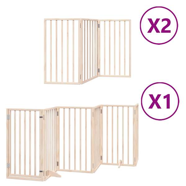 vidaXL kokkupandav koerav&auml;rav uksega, 12 paneeli, 600 cm, paplipuit