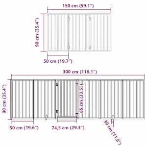 Zábrana pro psy s dvířky skládací 12 panelů 600 cm topol - obrázek 12